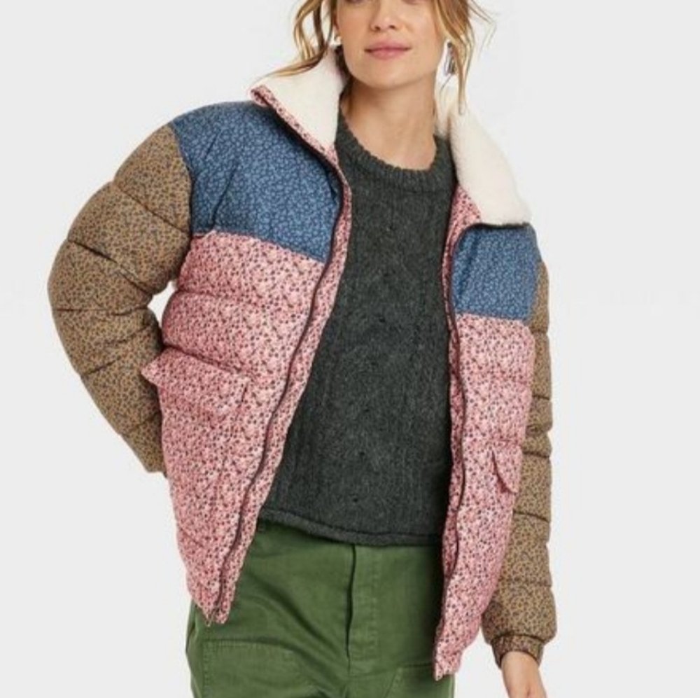 Universal Thread Multicolor Puffer Jacket - image 8